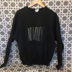 Black “NO MONEY” vintage pullover sweatshirt
